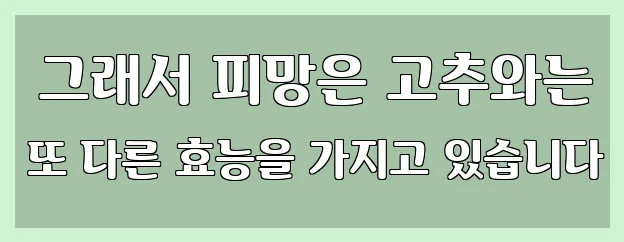  그래서 피망은 고추와는 또 다른 효능을 가지고 있습니다