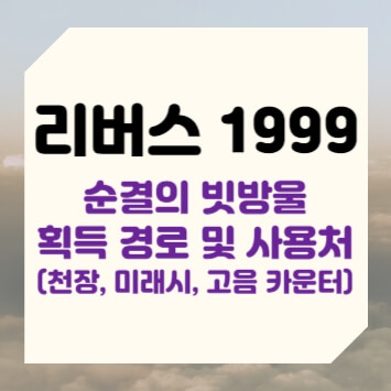 리버스 1999 순결의 빗방울 획득 경로 및 사용처