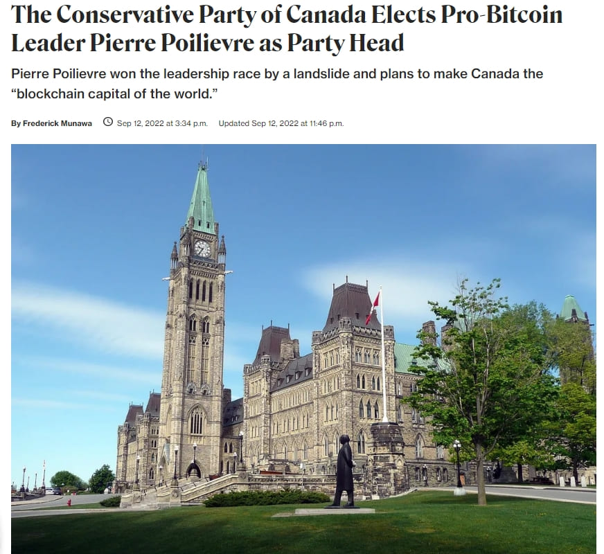 &quot;암호화폐는 인플레이션 방어책&quot; ㅣ 비트코인 및 원달러 환율 추이 The Conservative Party of Canada Elects Pro-Bitcoin Leader Pierre Poilievre as Party Head