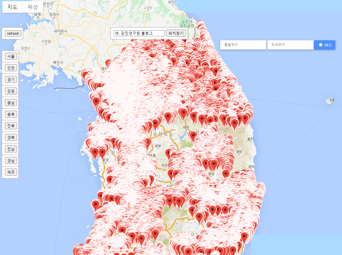  전국 버스정류장 지도