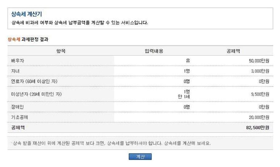 부동산 상속세 계산