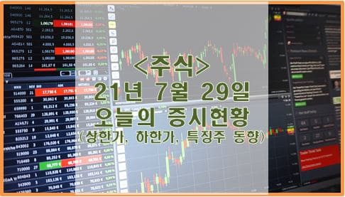  [주식] 21년 7월 29일 오늘의 증시현황 (상한가, 하한가, 특징주)