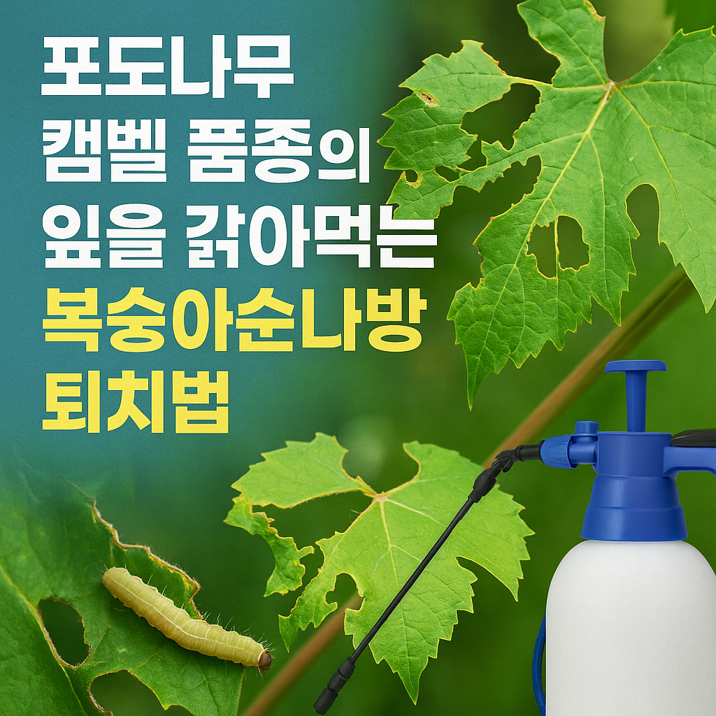 포도나무 캠벨 품종의 잎을 갉아먹는 복숭아순나방 퇴치법