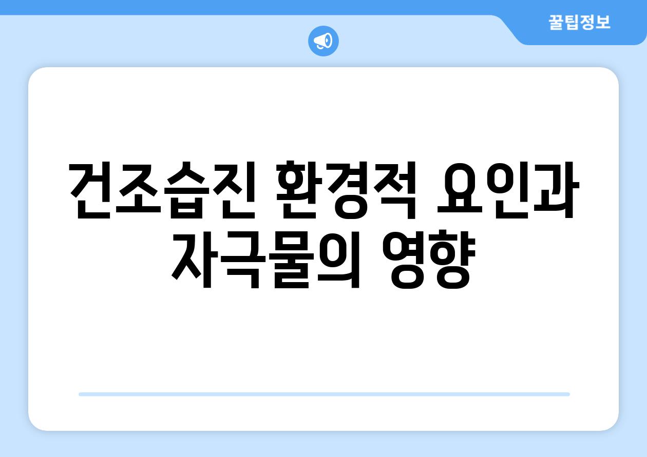 건조습진 환경적 요인과 자극물의 영향