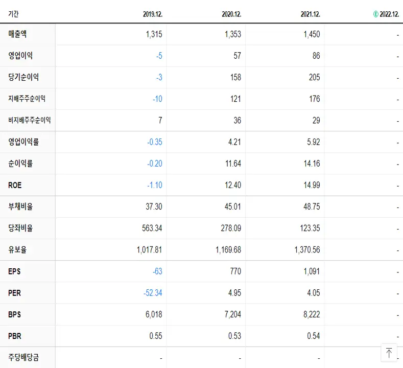 아이즈비전 재무제표