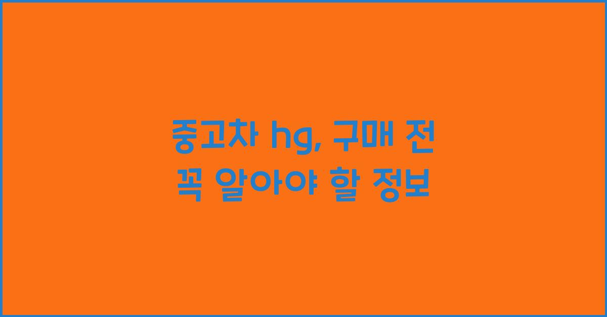중고차 hg