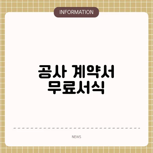 공사 계약서 무료서식