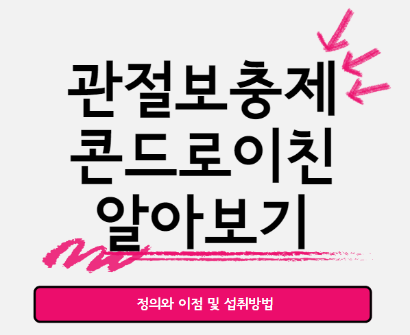  콘드로이친 : 관절 건강을 위한 최고의 천연 보충제