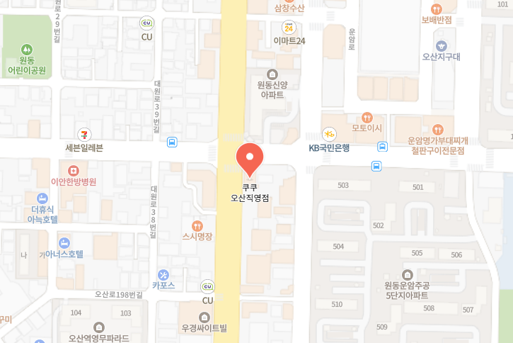 쿠쿠 오산직영점 위치 이미지