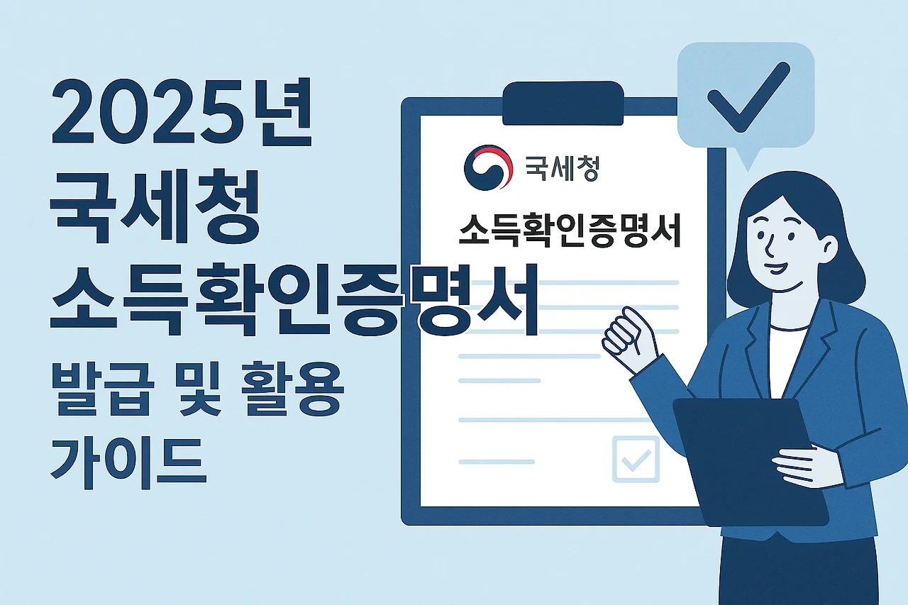 2025년 국세청 소득확인증명서 발급 및 활용 가이드 안내 이미지