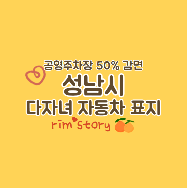 성남시 다자녀 자동차 표지
