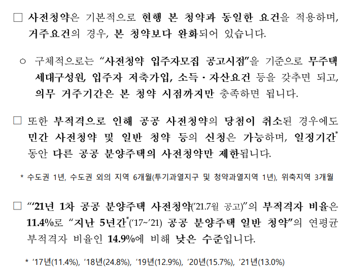  국교부 - 사전청약 부적격자 비율