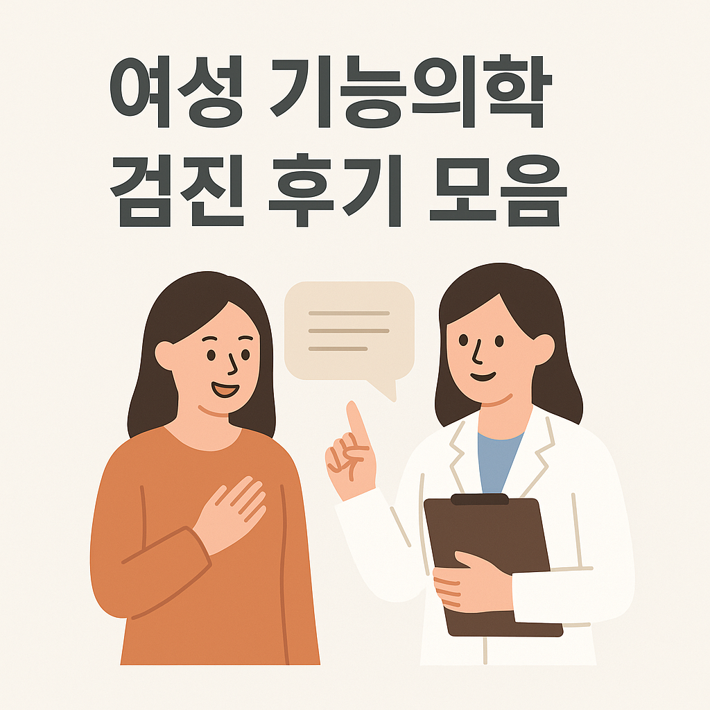 여성 기능의학 검진 후기 모음