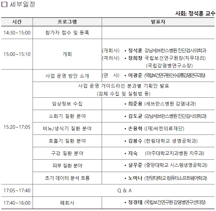 병원기반 인간 마이크로바이옴 연구개발 사업