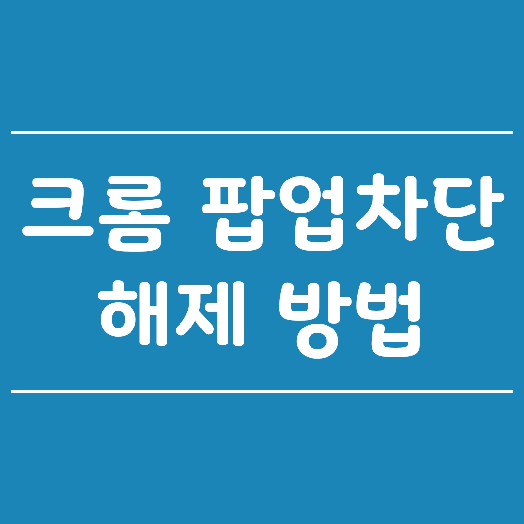  크롬팝업차단해제 간단하게 해결하기