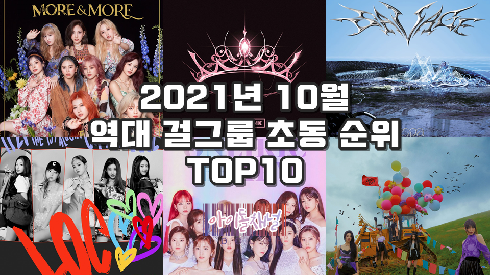  2021년 10월 역대 걸그룹 초동 순위 TOP10 (블랙핑크/aespa/ITZY/레드벨벳 등)