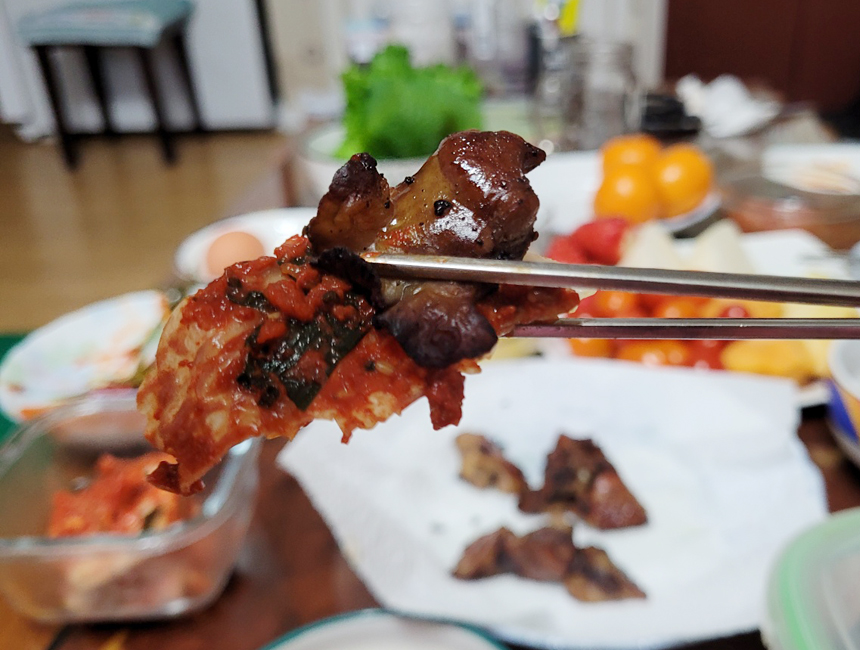 묵은지와도 잘 어울리는 돼지도래창구이
