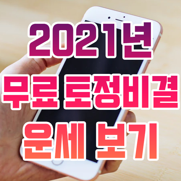  2021 무료 토정비결 운세 핸드폰으로 보기