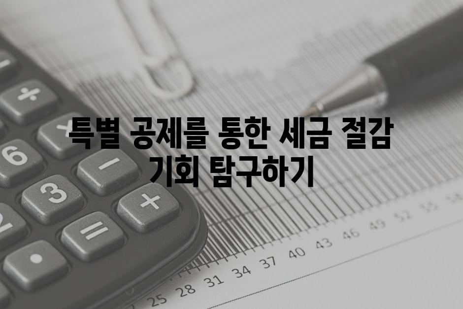 특별 공제를 통한 세금 절감 기회 탐구하기