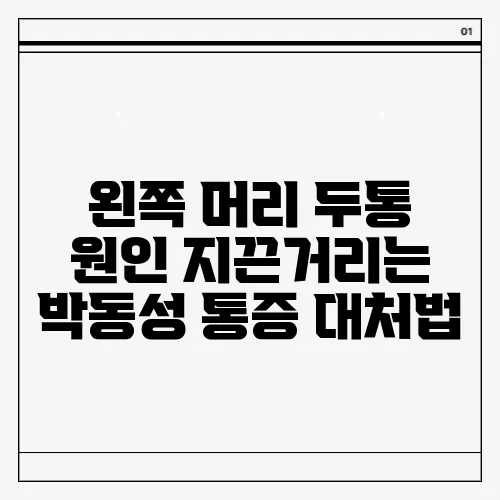 왼쪽 머리 두통 원인 지끈거리는 박동성 통증 대처법