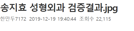  유재석이 연예인중에 제일 이..쁘다고 했던 송지효 성.형외.과 검..증결과