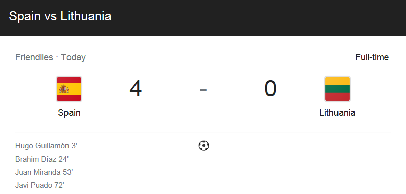  (2021 / 친선 경기) 스페인 (4) 대 리투아니아 (0) 축구 경기 하이라이트