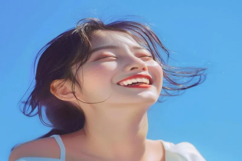 건강을 회복해 미소 짓는 사람의 모습을 담은 회복 테마 사진입니다.
