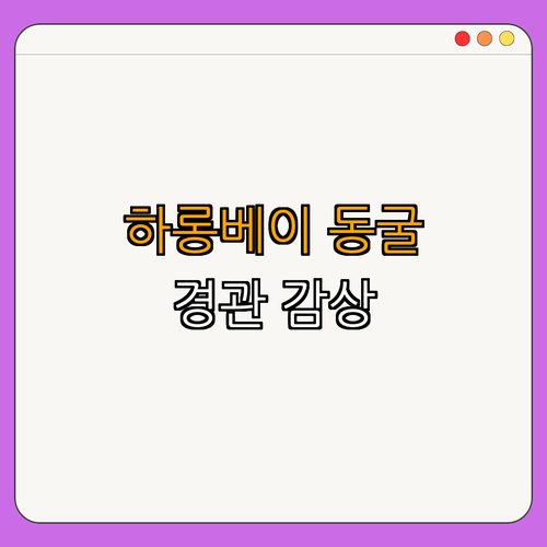 베트남의 하롱베이 동굴 건축물 ｜ 탐방하기 ｜ 사진 촬영하기 ｜ 문화 이해하기 ｜ 여행 계획 세우기 ｜ 총정리