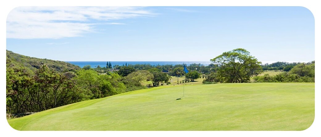 하와이-카이-골프-코스-kai-golf-Executive-Course-내부-잔디-하늘-바다-찍은-사진