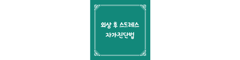  간단히 해볼 수 있는 외상후스트레스(PTSD) 자가진단법