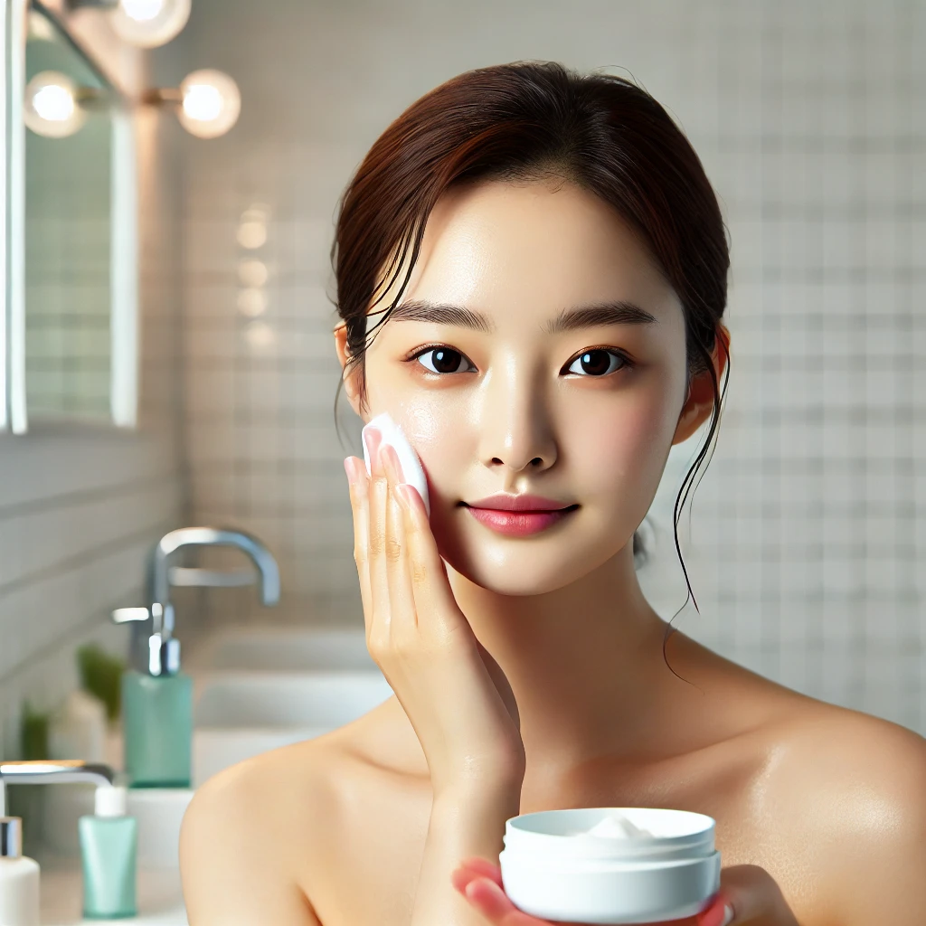 피부를 부드럽게 관리하는 필링 제품 사용 모습