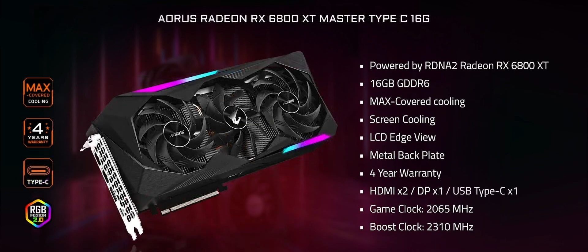  기가바이트 RX6800XT 어로스 마스터(AORUS Master) 발표