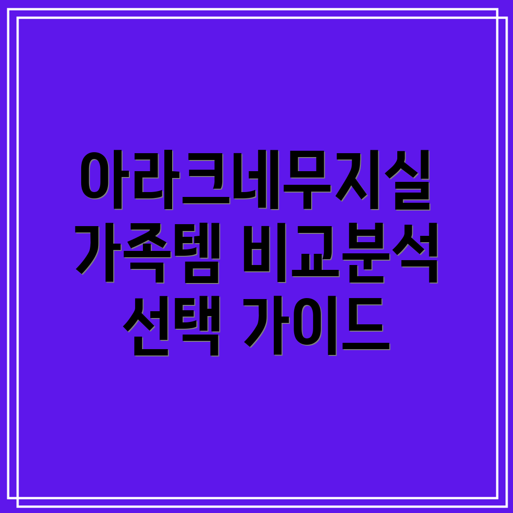 아라크네무지실가족을위한최고의아이템5가지비교분석및선택가이드