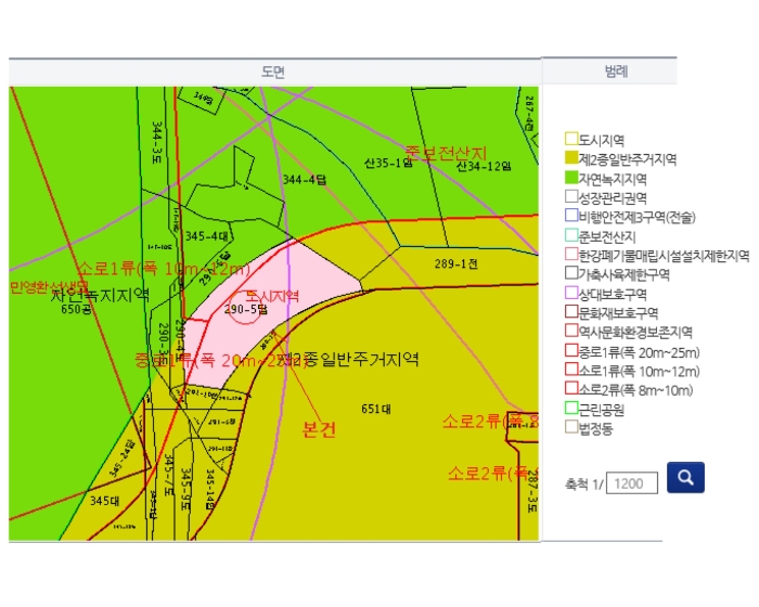 수원지방법원2022타경6446 토지이용계획 도면