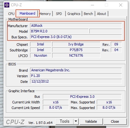 CPU-Z 메인보드-확인법