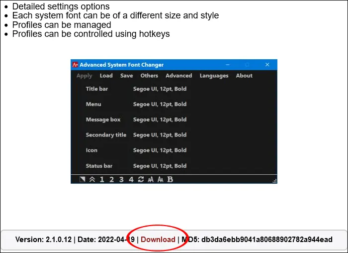 Advanced System Font Changer