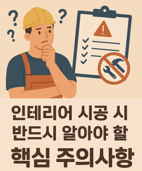 인테리어 시공 시 알아야 할 주의사항 관련 이미지.