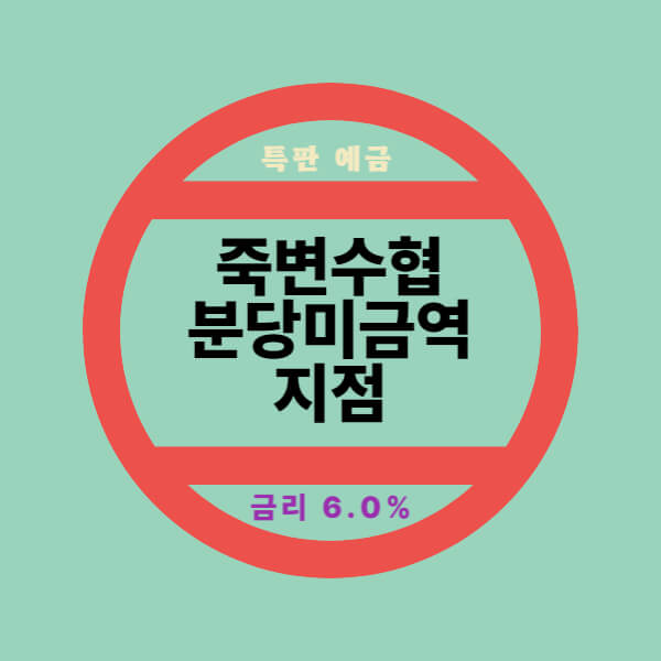  죽변수협 분당미금역지점 특판 정기예금 6.0% 상품 추천