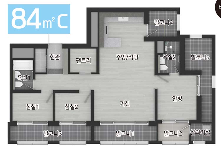 영종국제도시 서한이다음 84C 평면도