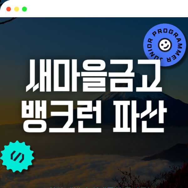 this is 새마을금고 뱅크런