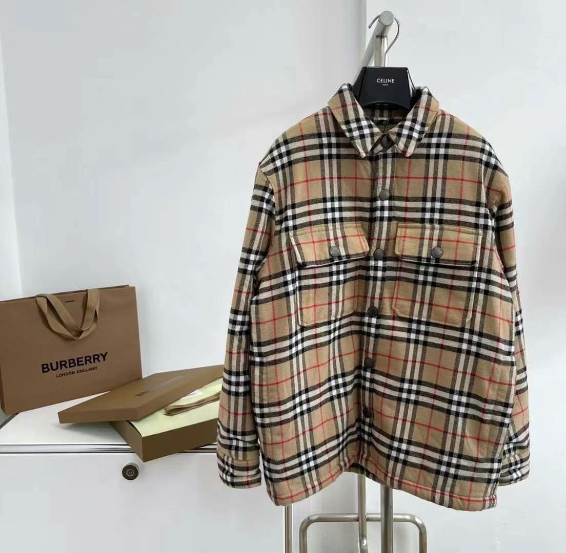  [BURBERRY] 버버리 빈티지 체크 울 코튼 플리스 오버 셔츠 자켓 80438391