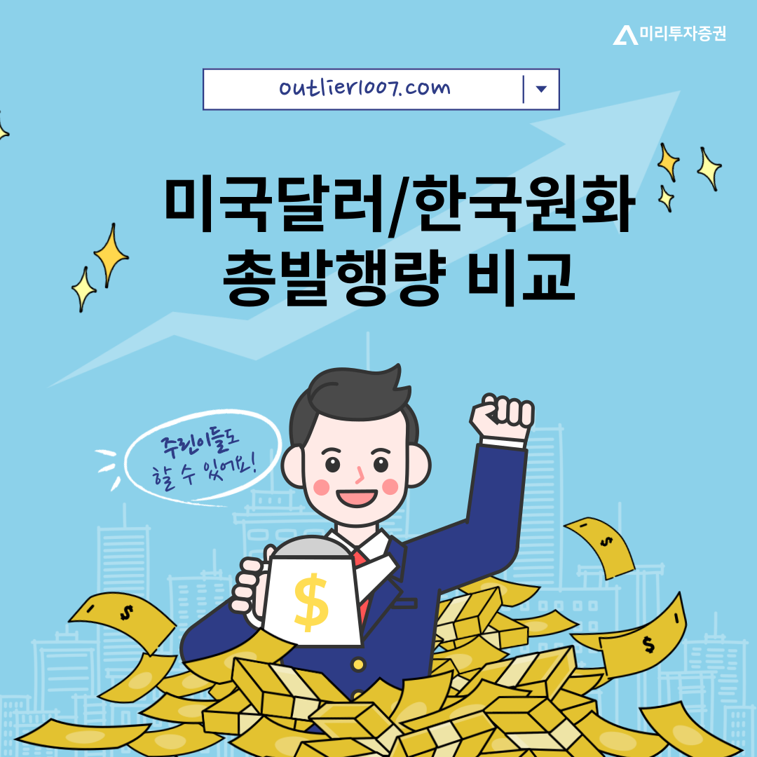  미국 달러 대비 원화 발행량 계산!