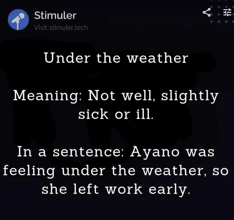  [영어] under the weather를 아시나요?