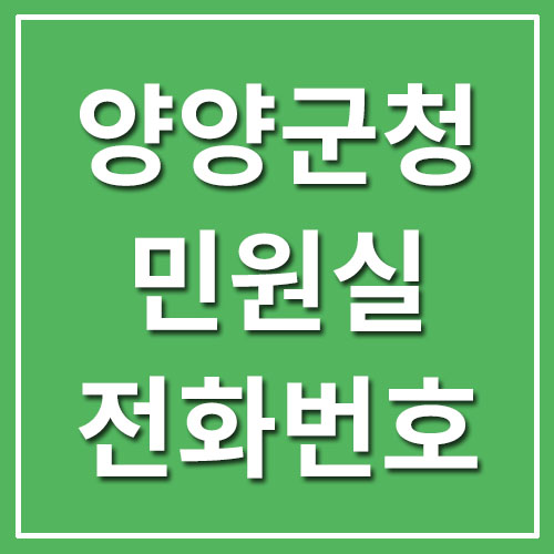  양양군청 민원실 전화번호