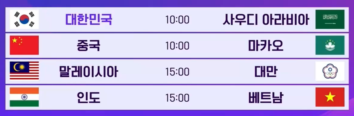 대한민국 vs 중국 4강