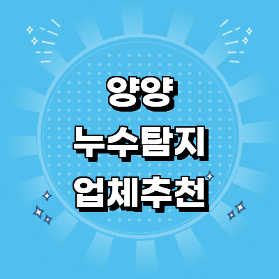 양양군 누수탐지