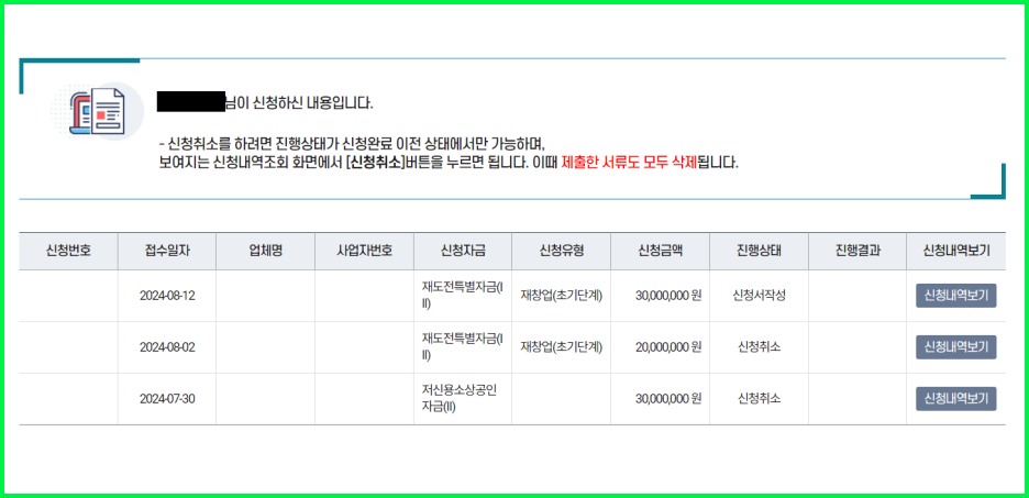 소상공인 정책자금 신청