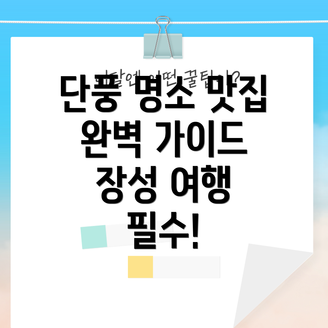 전남 장성 백양사 단풍 명소