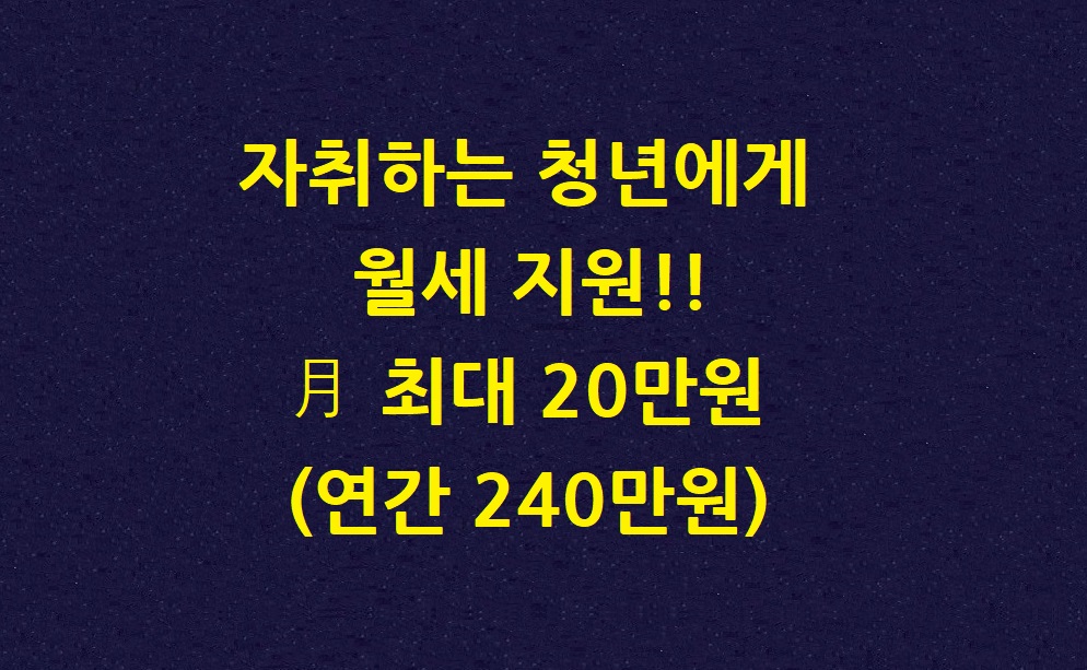 청년월세지원금_신청조건