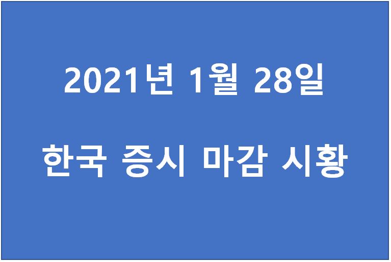 1월 28일 증시 마감 시황(특징주 : 필로시스헬스케어, 금호석유, yg plus, 카페24, 빅히트, 파버나인, 아세아제지, 디오, 비츠로셀, 브리지텍, 포스코인터내셔널, 현대제철,삼성SDI, 시스웍) 주가